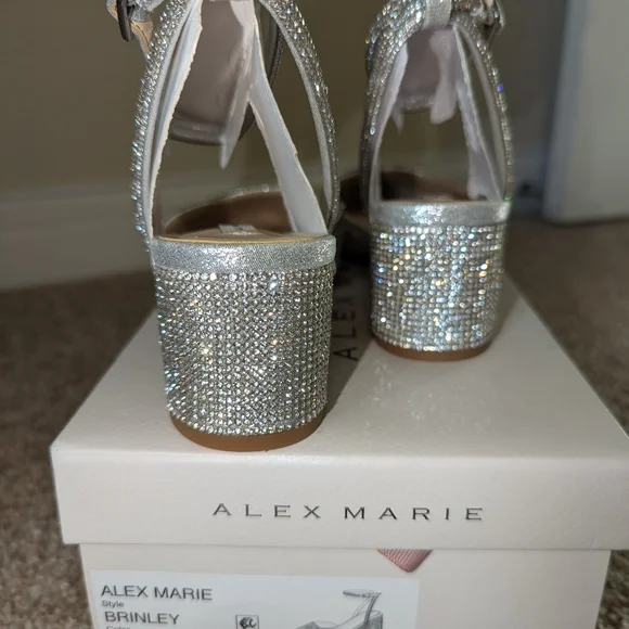 Alex Marie Brinley Rhinestone Round Heel Pumps, Size 5.5, Color Silver - Picture 3 of 13